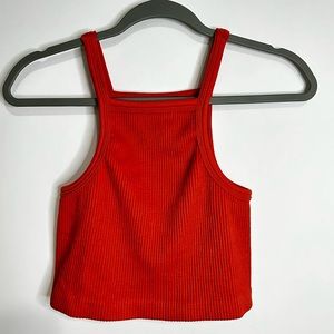 FOREVER 21, Ribbed Cropped Cami, Orange, Size S/M